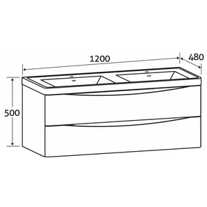 Stanhope 1200mm Double Bathroom Vanity with Integrated Glass Basin White