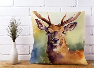 Splendid Stag Watercolour Cushions 45cm x 45cm