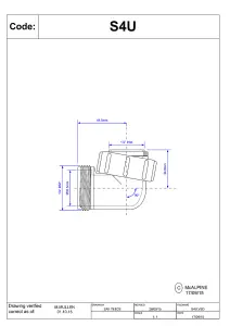 McAlpine S4U 1.25" 90 degree Bend - Female Inlet Nut x BSP Male Connector