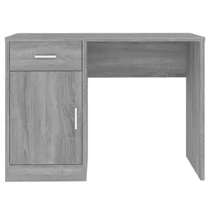 Berkfield Desk with Drawer&Cabinet Grey Sonoma 100x40x73 cm Engineered Wood