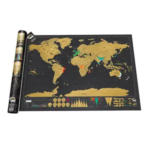 Map of The World Scratch Poster Deluxe Edition