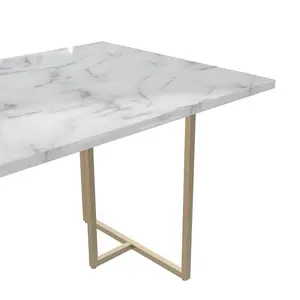 Capavella Metal Base Dining Table White / Gold