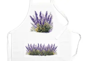 Purely Home  Garden Flowers Lavender Apron - Floral Gifts for Her - Cooking & Baking