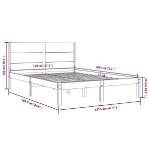 Berkfield Bed Frame Grey Solid Wood Pine 120x200 cm