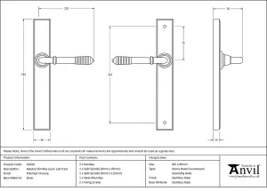 From The Anvil Polished Chrome Reeded Slimline Lever Latch Set