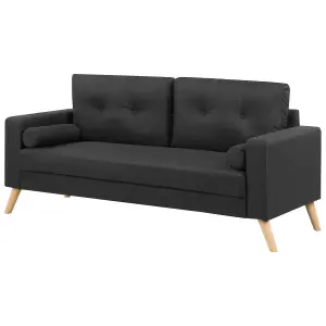 2 Seater Fabric Sofa Black KALMAR