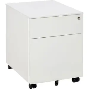 Billups 39cm Wide 2 -Drawer Mobile Steel File Cabinet White