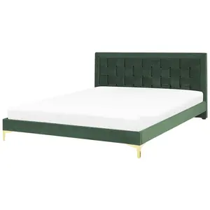 Velvet EU Super King Size Bed Green LIMOUX