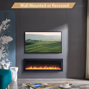 FlameKo Dilton 40"/102cm 3 in 1 Electric Fireplace, Freestanding, Wall Mounted, Recessed, Media Wall, Heater, Remote Control