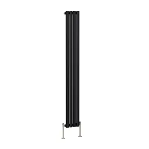 Right Radiators 1800x236mm Vertical Single Oval Column Designer Radiator Black