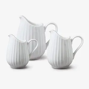 WM Bartleet & Sons Porcelain Fluted Serving Jugs, Set of 3