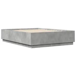 Berkfield Bed Frame with LED without Mattress Concrete Grey 160x200 cm