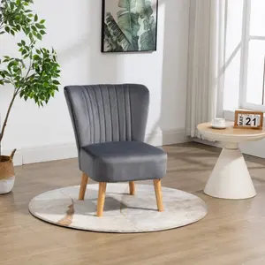 Arezza Velvet Accent Chair - Grey