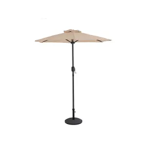 Charles Bentley 2m Garden Patio Market Umbrella Parasol Crank Function Beige