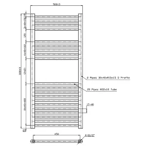 Rinse 1100x500mm Chrome Bathroom Heated Towel Rail Radiator Straight Ladder Style Towel Warmer