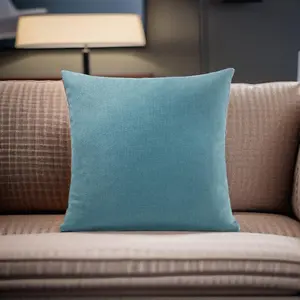 Plain 45cm x 45cm Velvet Chenille Cushion Teal