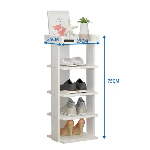 5 Tiers White Shoe Rack Shoe Storage Organizer Stand Space Saving Display Shelf