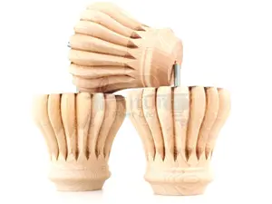 SET OF 4 REPLACEMENT FURNITURE BUN FEET RAW UNFINISHED TURNED WOODEN LEGS 110mm HIGH M8 (8mm)