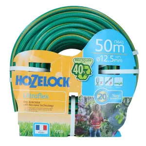 Hozelock Ultraflex Garden Hose Pipe 12.5mm 50m Water Yard Anti Kink & Fittings