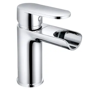 SunDaze Waterfall Basin Sink Mixer Tap Chrome Bathroom Lever Faucet