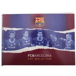 FC Barcelona Official 20 Page Football Crest Art/Drawing Sketch Pad Scarlet/Blue (One Size)