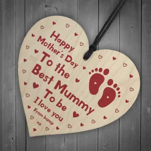 Red Ocean Mummy To Be Mothers Day Gift From Bump Wood Heart Gift For New Mum Mummy