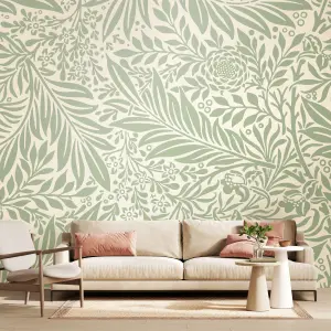 Origin Murals Trailing Ferns - Sage Green Matt Smooth Paste the Wall Mural 300cm wide x 240cm high