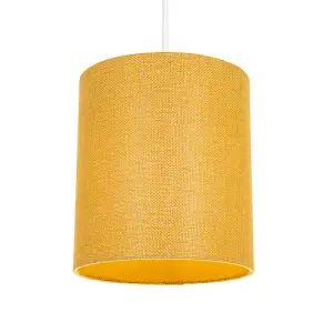 Contemporary and Sleek Ochre Linen Fabric 6 Cylindrical Lamp Shade 60w Maximum