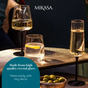 Mikasa Palermo Crystal Stemless Wine Glasses, Set of 4, 350ml