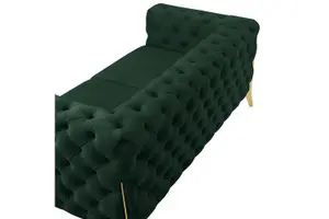 Jaguar 2 Seater Sofa Chesterfield Design Velvet Fabric