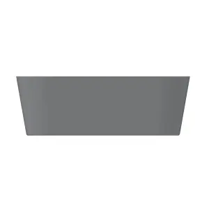 GoodHome Matt Grey Back to wall Acrylic D-shaped Double ended Bath (L)1700mm (W)750mm