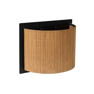 Lucide Magius Scandinavian Wall Light - 1xE27 - Light Wood