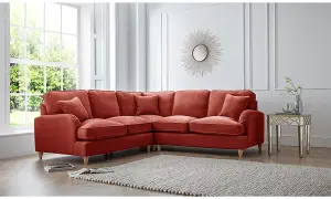 Sofas Express Tenby Apricot Red Tailored Pleat Manhattan Sofa 2-Corner