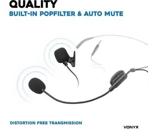 Vonyx WM55B Wireless Headset Microphone With Bodypack - UHF