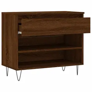 Berkfield Shoe Cabinet Brown Oak 70x36x60 cm Engineered Wood