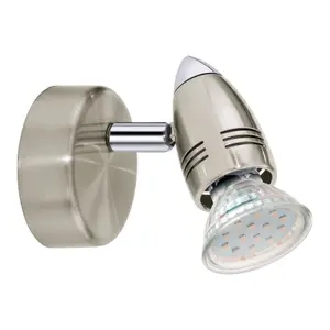 Wall 1 Spot Light Colour Satin Nickel Chrome Plated Bulb GU10 1x3W Included