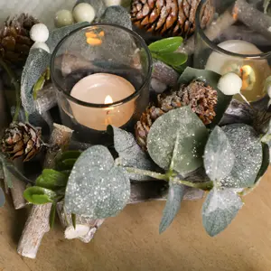 Nature Trail Trio Tealight Xmas Table Decoration Centrepiece Christmas Décor Candle Holder