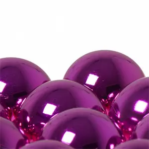 Luxury Shatterproof Ball Ornament (Set of 18) Cerise Pink Shiny / 4cm H x 4cm W x 4cm D