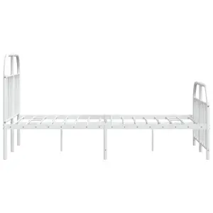 Berkfield Metal Bed Frame with Headboard and Footboard White 120x200 cm