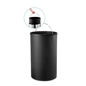 30 Litre Slim Kitchen Indoor/Outdoor Pedal Bin Rubbish & Waste Bin Slip Resistant With Strong Metal Stainless Steel Inner Bin & Ha