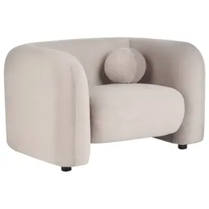 Beliani Retro Armchair LEIREN Velvet Taupe