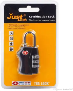 TSA Accepted Luggage Lock Black 3 Combination Travel Suitcase Combination Padlock