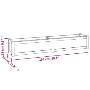 Berkfield Raised Bed 150x30x25 cm Solid Wood Teak