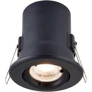 Screwless Tiltable Recessed Ceiling Downlight - 50W GU10 Reflector - Fire Rated