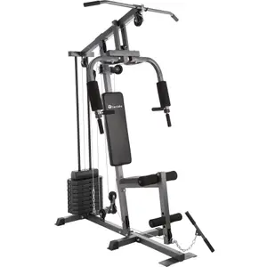 Multi Gym - flies, leg extension, lat pulldown bar and cable pulley  -  black