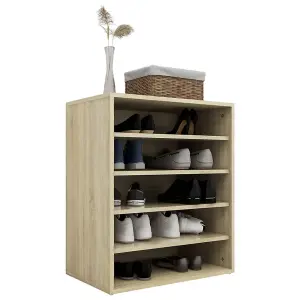 Berkfield Shoe Cabinet Sonoma Oak 60x35x70 cm Engineered Wood