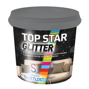 TOP STAR GLITTER decorative transparent top coat with glitter