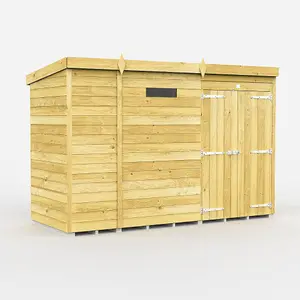 DIY Sheds 9x4 Pent Security Shed - Double Door