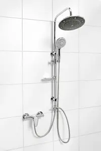 Invena Exposed Bathroom Mixer Shower Rain Pole Valve Tap Multifunction Set