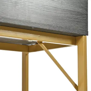 Console Table, Hallway Table with 1 Drawer, Light Luxury Style Side Table, Sofa Table, 120x38x76 cm, gray/gold 